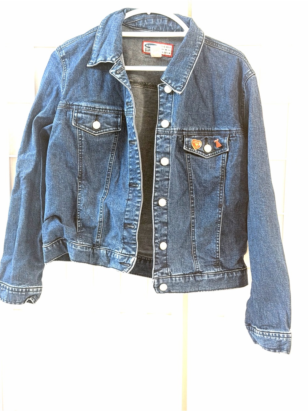 Vintage old navy blue jean jacket